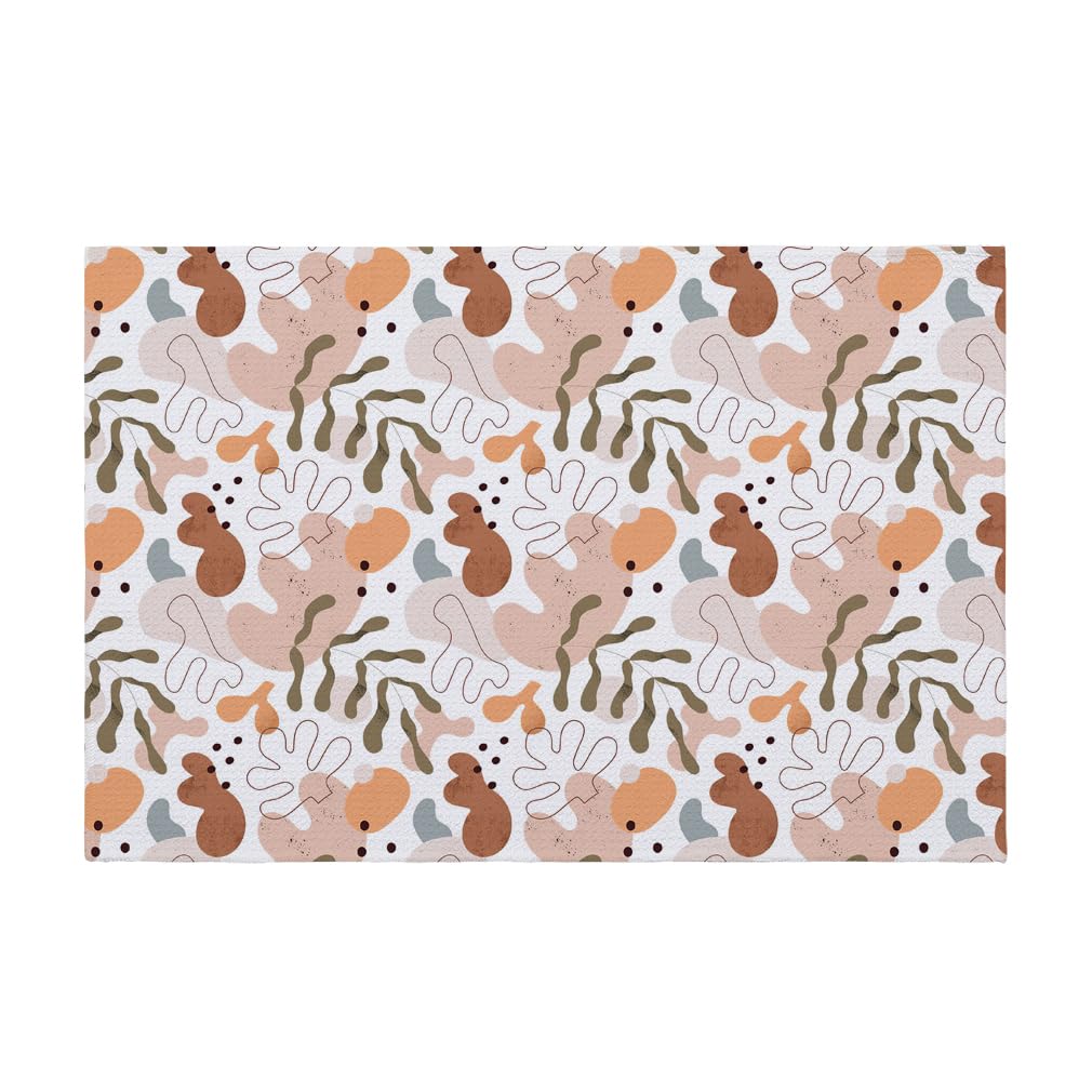 Trapos Cocina Hojas Verdes Naranjas Paños de Cocina Suaves y Absorbentes Paños Cocina Reutilizables Trapos de Cocina para Secar Toallas Lavable Toallas de Barra Juego de 4 (40x60cm)