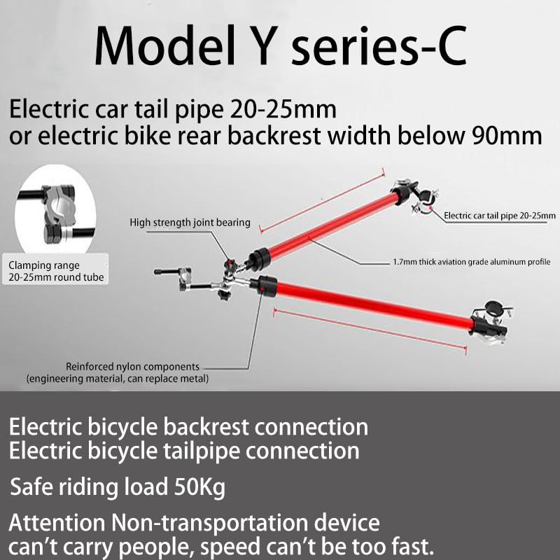Connecteur universel d'attelage de remorque de vélo – Capacité de 50 kg pour le camping, le transport de marchandises et les enfants