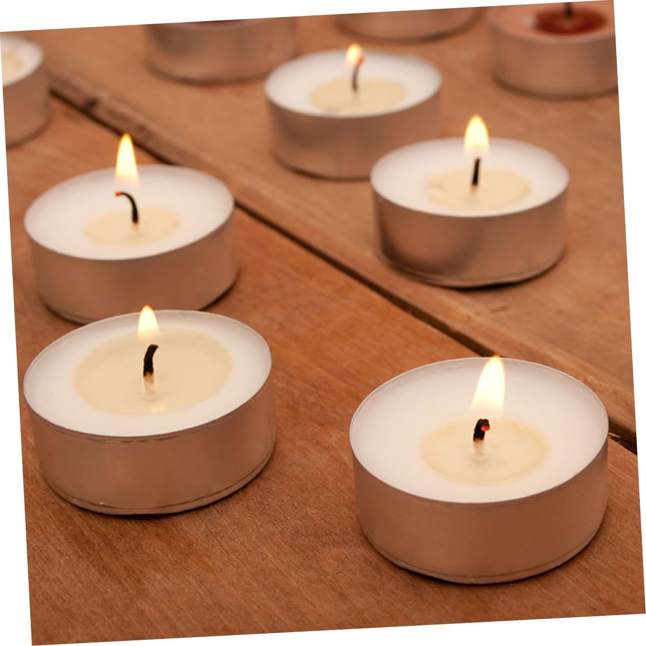 100pcs Unscented Household Tea Light Candles Mini Votive Candles Smokeless White Tea Lights for Home Decor and Warmers Bulk Pack