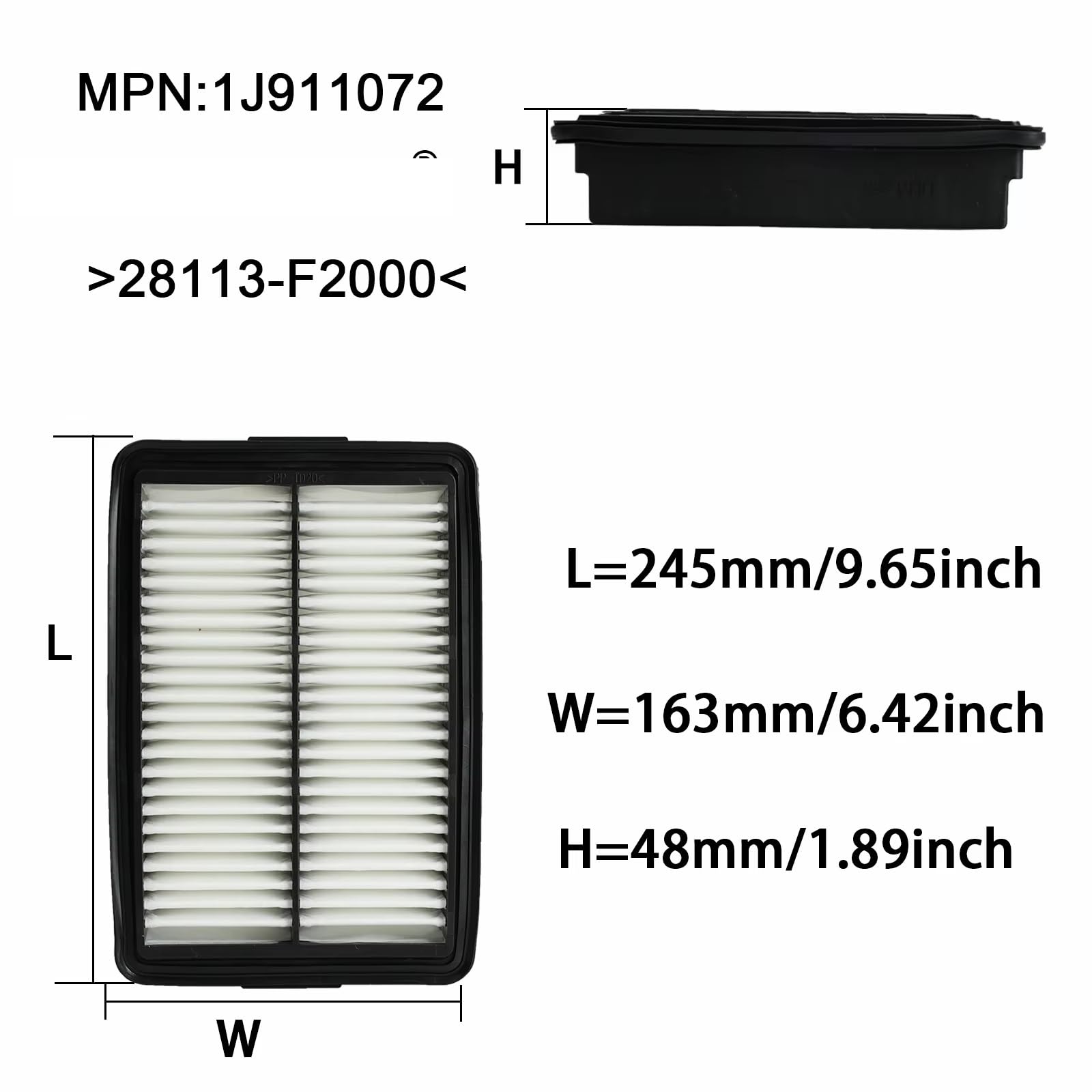 Filtro Aire Motor Coche Para Hyundai Para Elantra Para I30 2016-2020