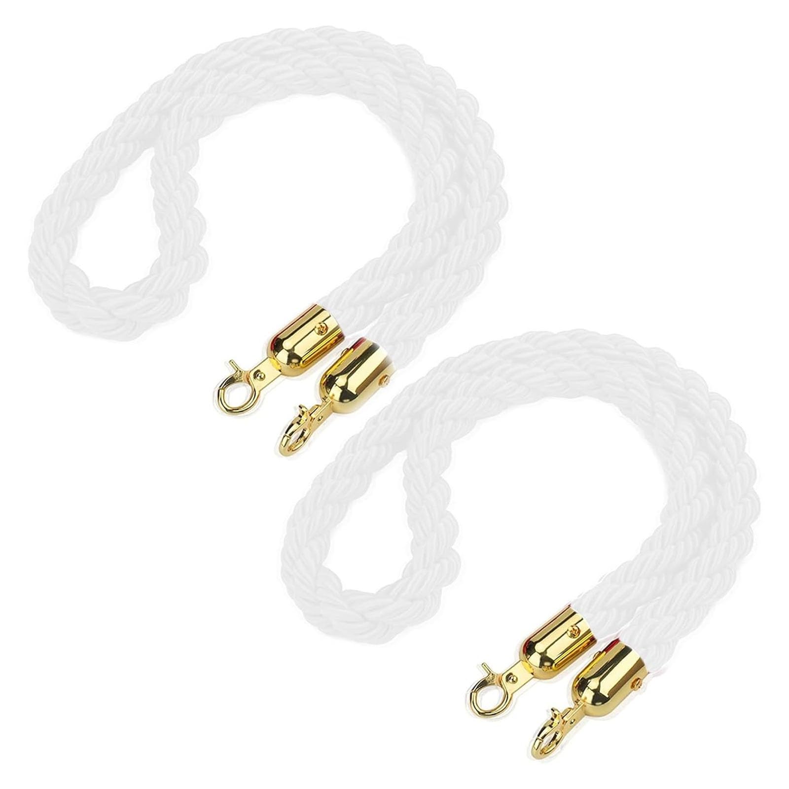 Barrier Rope, Braided Stanchion Hemp Rope, Queue Crowd Control Ropes, for Restaurants/Theater/Hotel(White,2.2m/7.2ft/86.6inch)