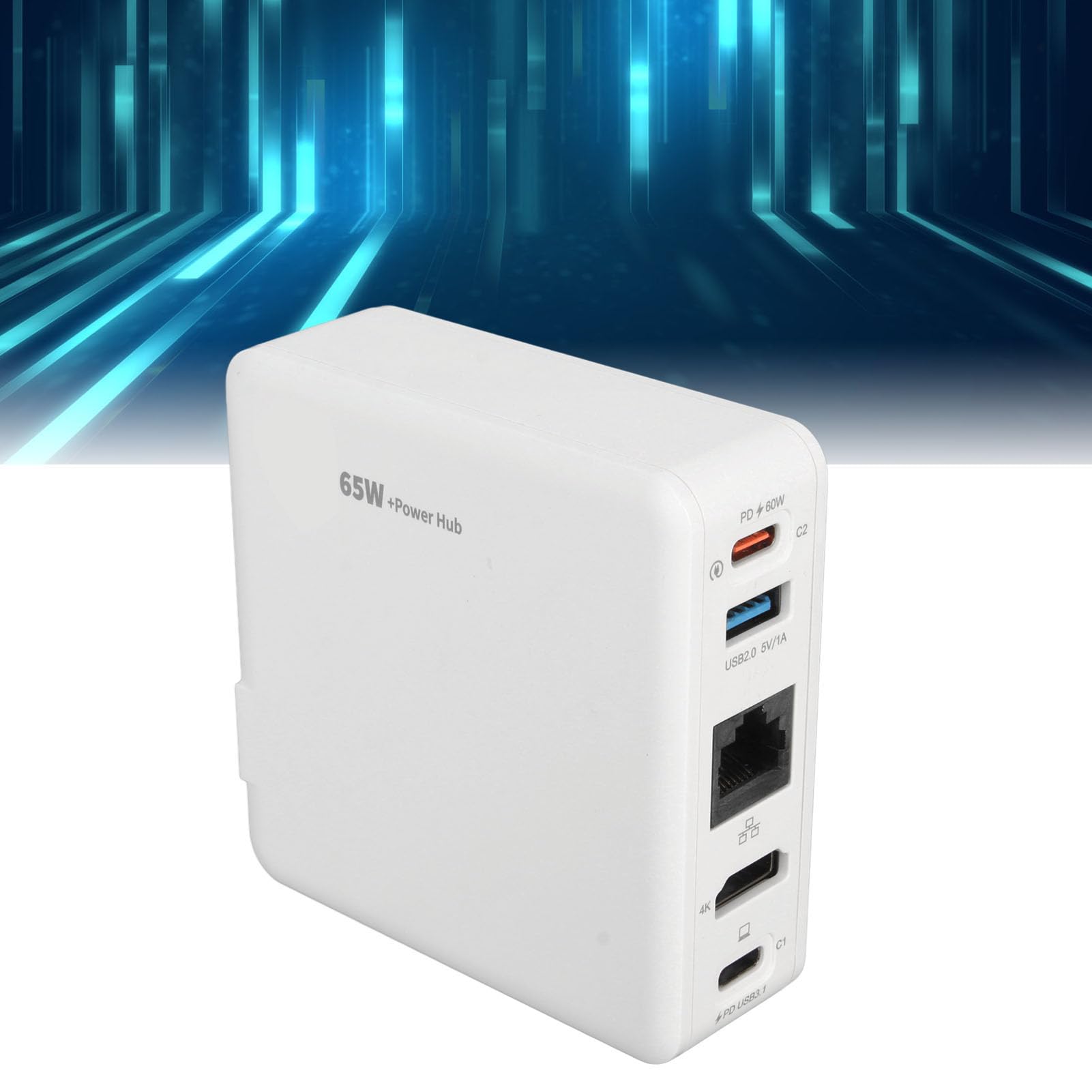 Adaptador de Cargador de Base, Estación de Acoplamiento de TV, Carga Rápida PD65W Plug and Play para Consolas (Enchufe Europeo)