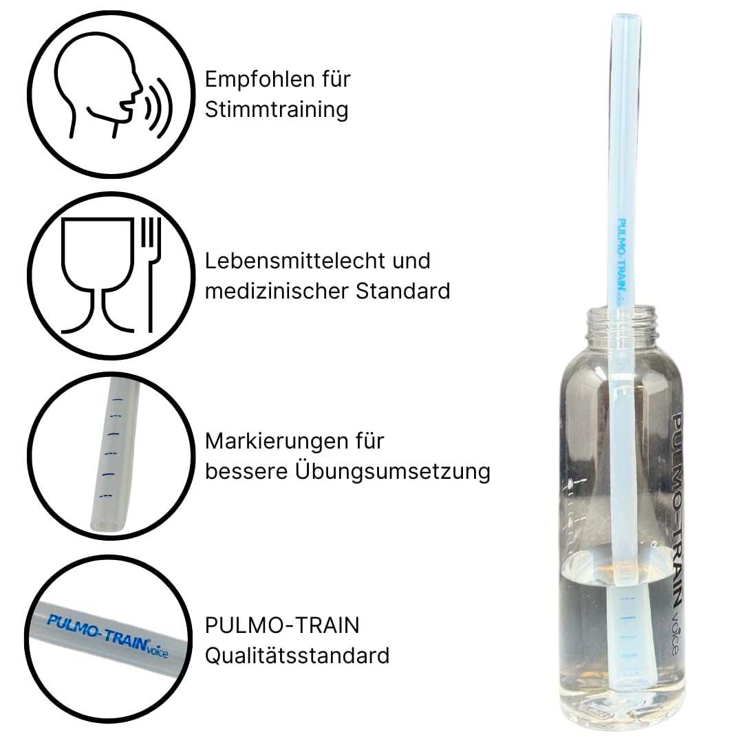 PULMO-TRAIN Voice – Tuyau En Silicone Médical Premium 35 Cm Pour Thérapie Vocale Et Entraînement Chant – Diamètre Intérieur 1 Cm, Paroi Épaisse 2 Mm, Ventouse + Embout à Mâcher