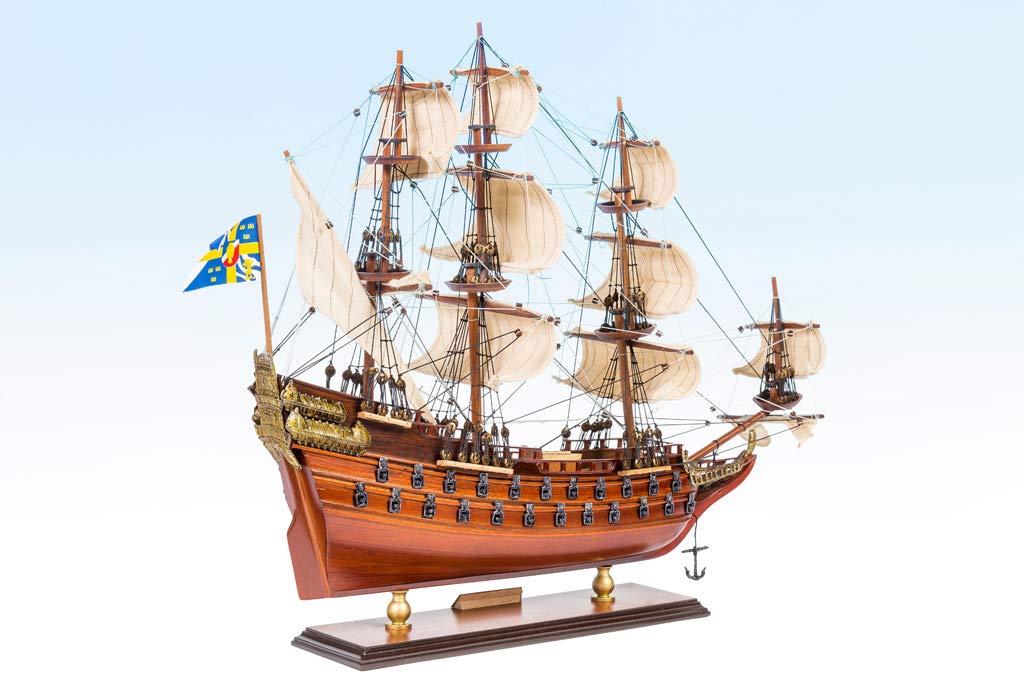 Seacraft Gallery Schwedisches Modellschiff Wasa (Vasa) 49,5 cm - fertig montiertes Modellschiff - Holzschiff Modell Dekor - Schwedische Marinegeschichte - Modell Marine Schiffe