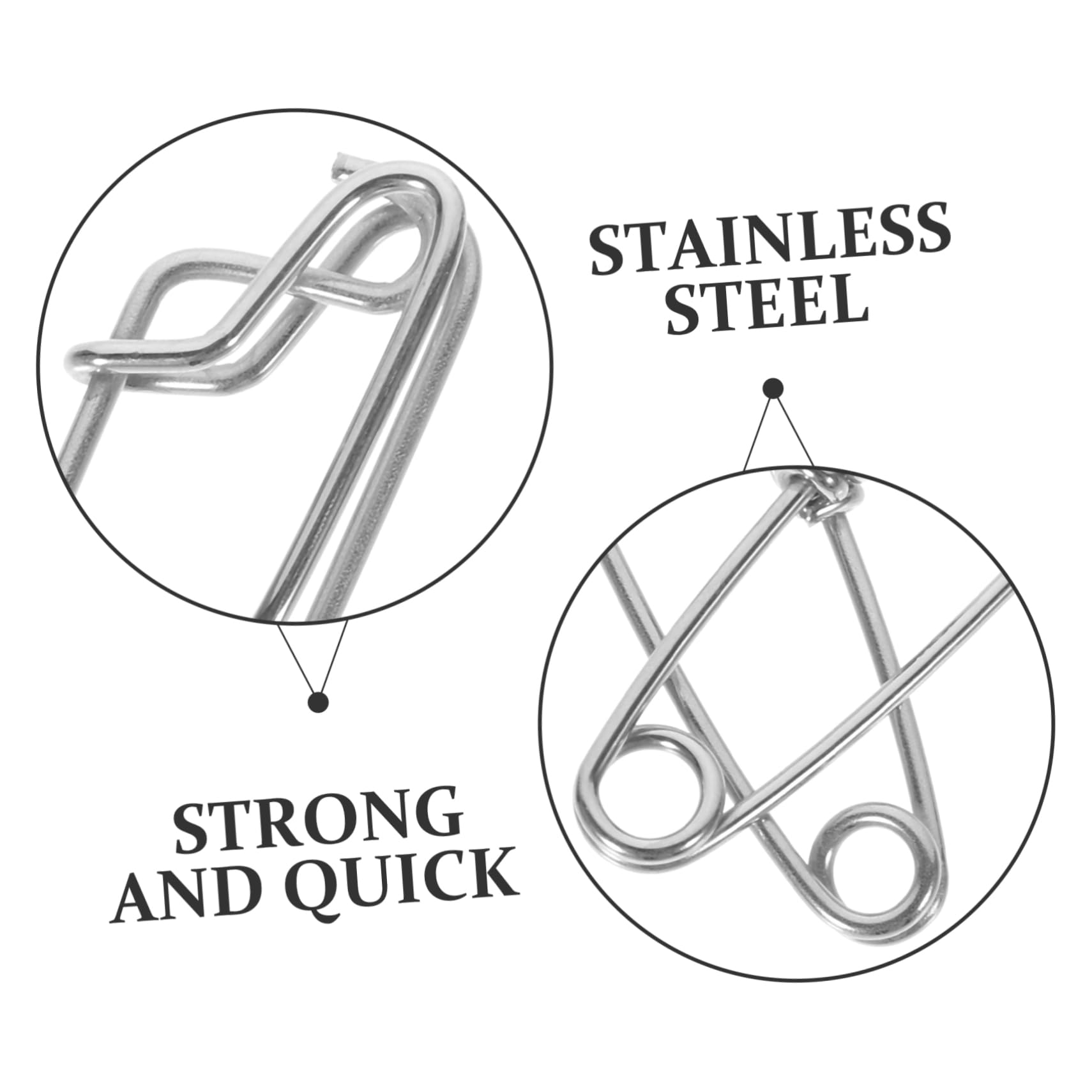 Toddmomy Épingle À Paupières Connecteur Rapide Fishing Hameçon Peches Poisson Accessoires De Pêche pour Hommes Clips De Pêche Acier Inoxydable Silver