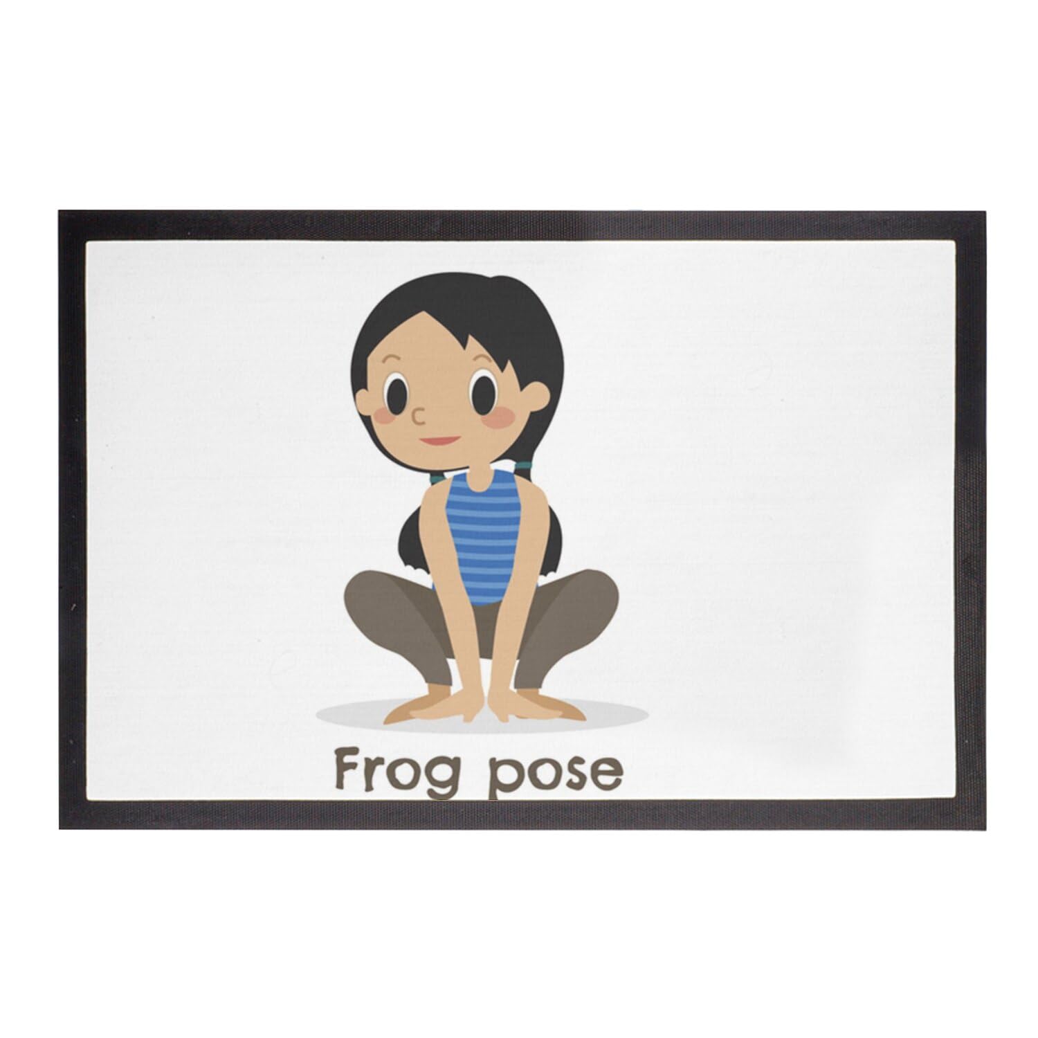 Paillasson yoga enfant 75x50cm antidérapant avec motif grenouille de méditation