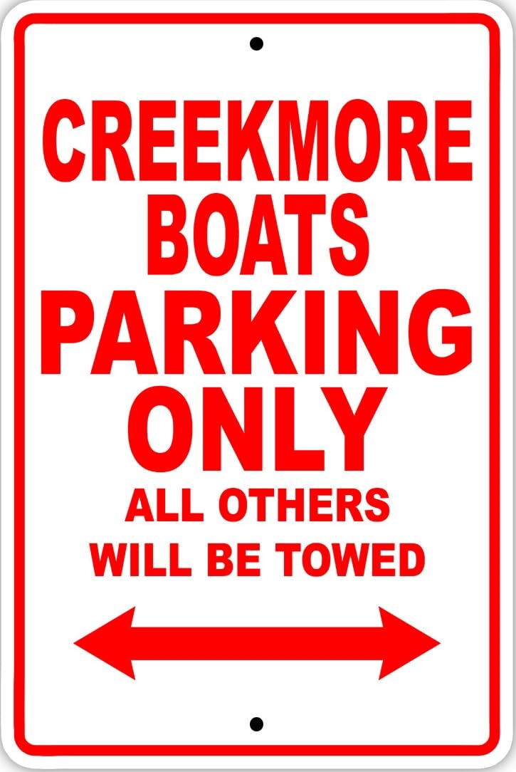 Creekmore Boats Parking Only Boat Ship Notice Decor Novelty Metal Sign