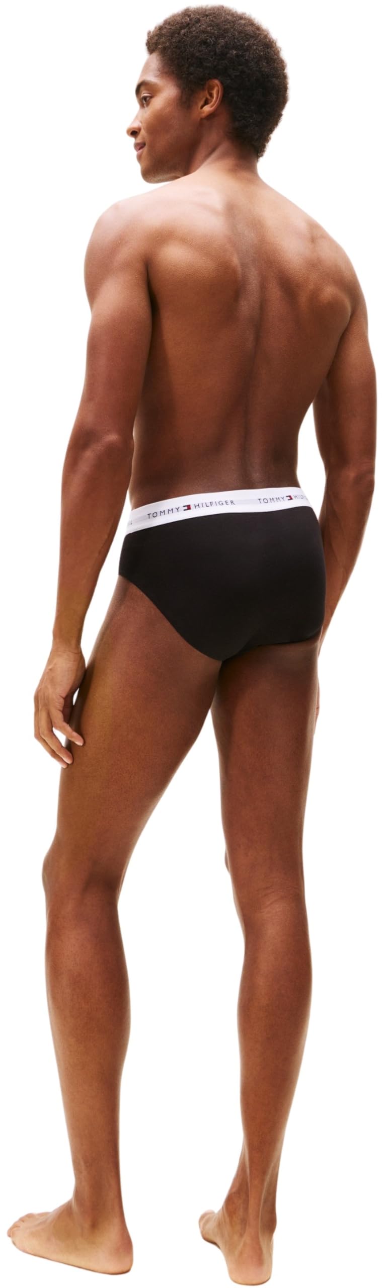 Tommy Hilfiger Herren 3er Pack Unterhosen Hip Briefs mit Logobund, Schwarz (Black/Black/Black White Wb), S – Ansicht 2