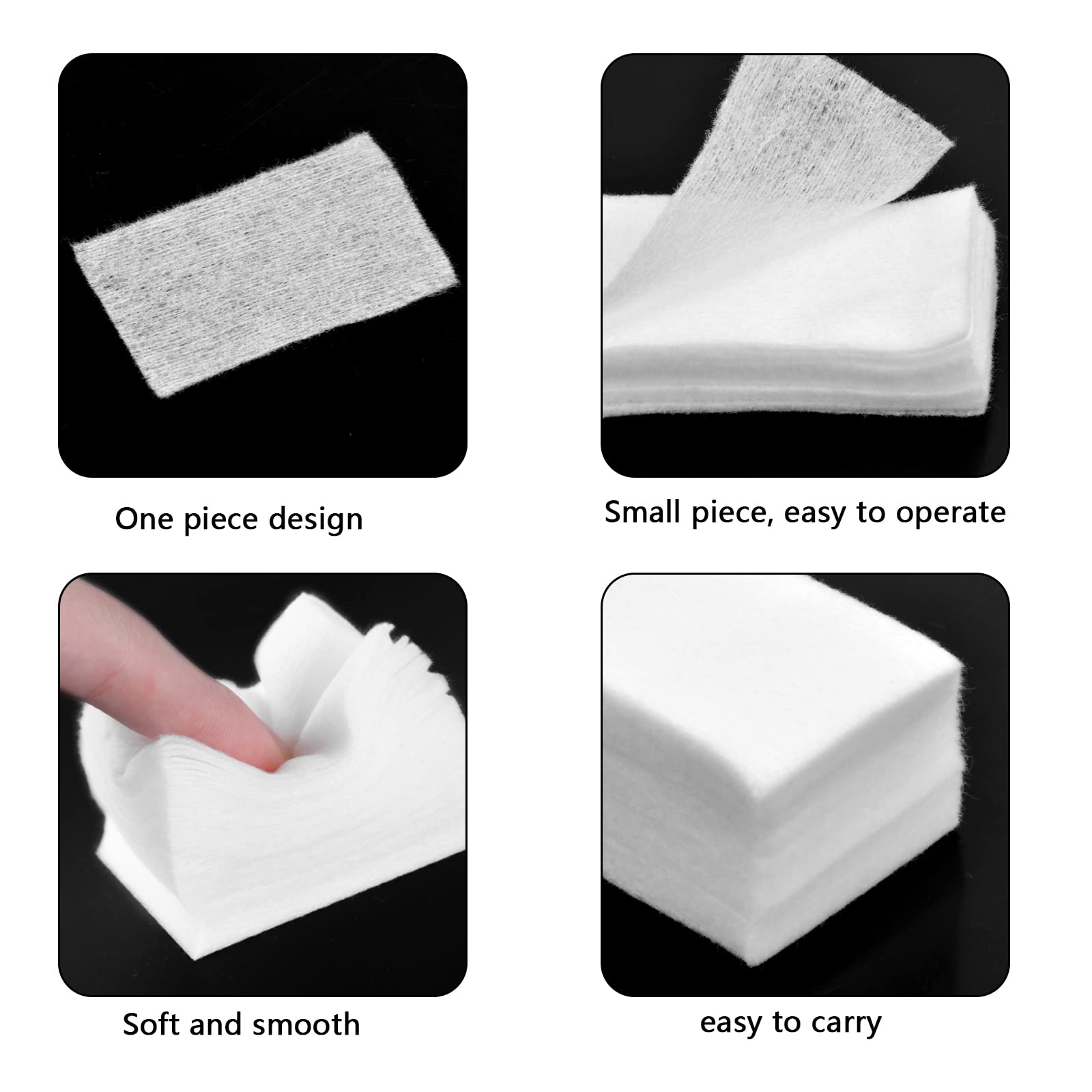 450 Pezzi Dischetti di Cotone per Unghie Gel, Salviette per Senza per Unghie, Tamponi di Pulire Nail, Pad Unghie Senza Pelucchi per Rimuovere Smalto e Gel, Ideali per Uso Professionale e Domestico