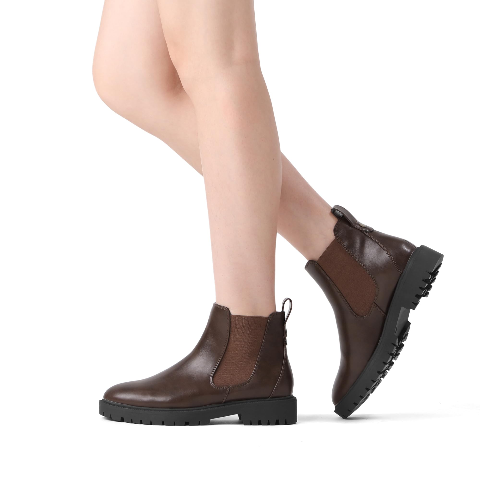DREAM PAIRS Botines Mujer Chelsea Plana Botas de Moda para Otoño e Invierno con Suela Antideslizante