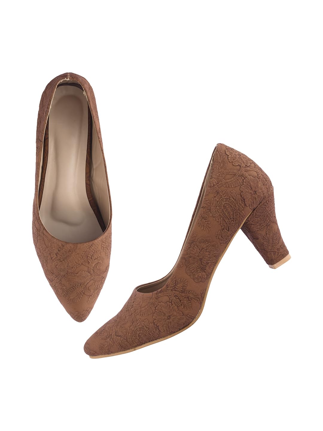 TRYME Gorgeous Block Heel Bellies Comfortable Cone Heel Pump Shoes for Women & Girls (B0D7SLT6B6) Amazon Price History, Amazon Price Tracker