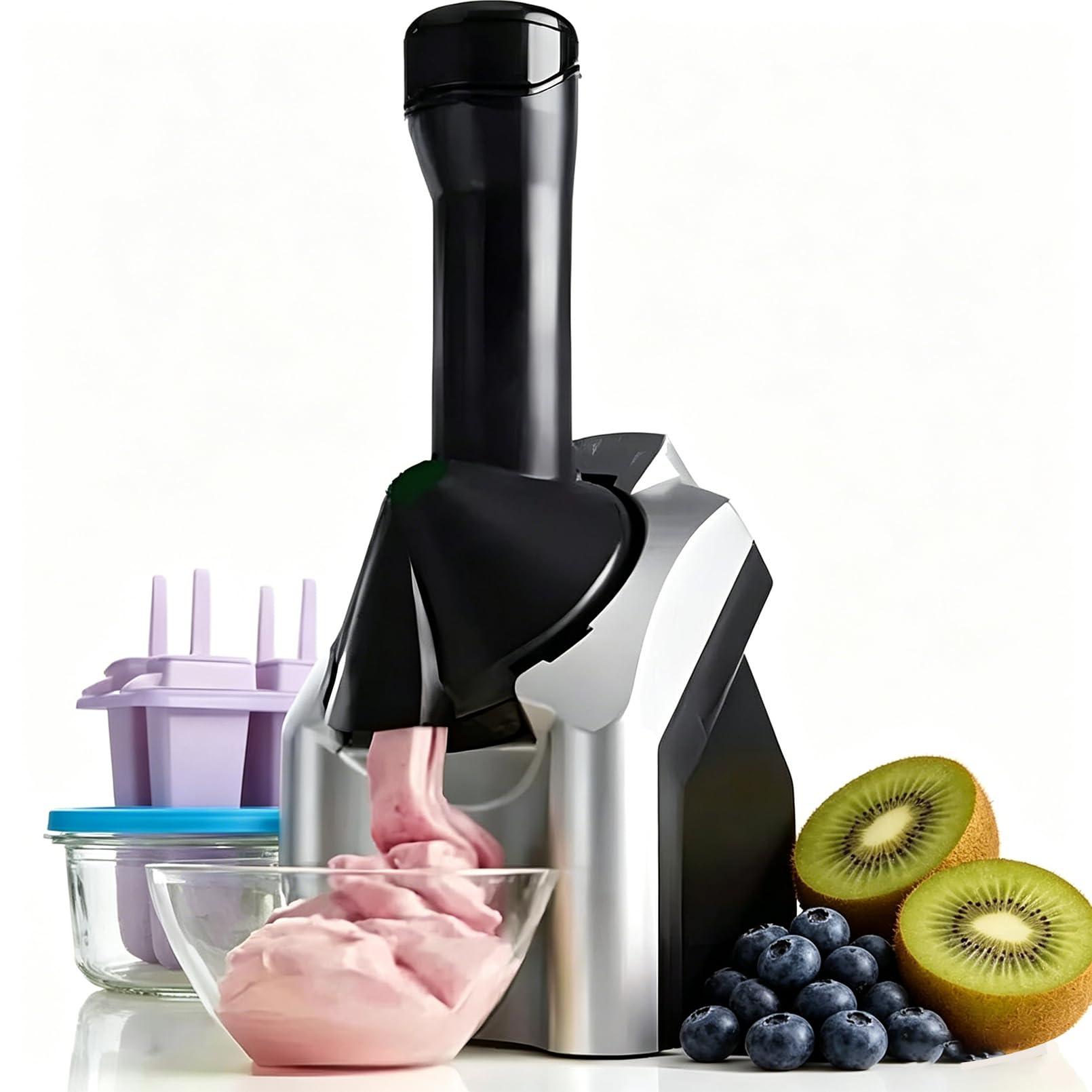 Gelatiera Soft Serve Salutare per Bambini – Macchina per Dessert di Frutta Congelata Trasforma Banane, Frutti di Bosco, Mango in Sorbetto Vegano E Dolci Senza Latticini, Facile da Pulire