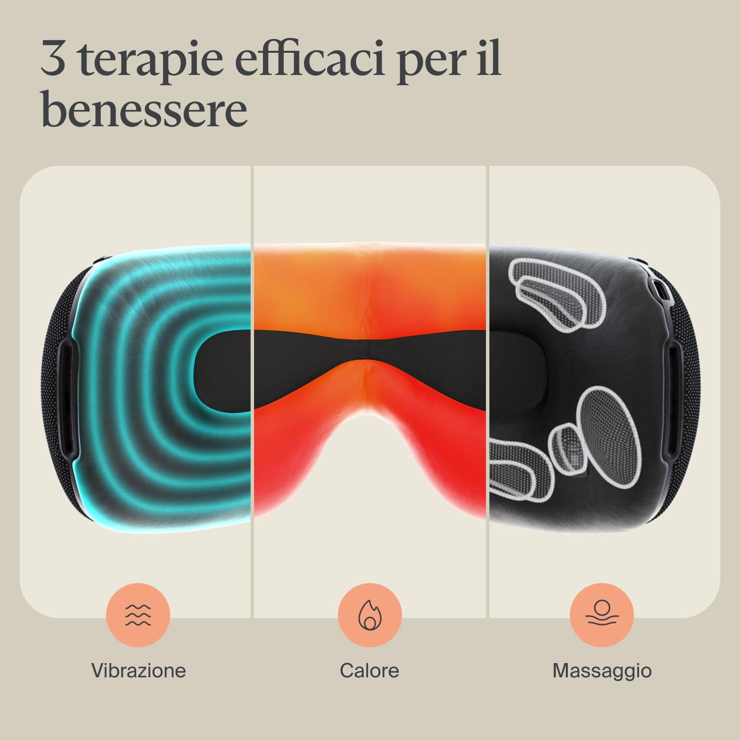 Therabody SmartGoggles 2.0 – Maschera oculare riscaldante, maschera oscurante per il sonno & massaggio delle tempie per relax personalizzato e sollievo dal mal di testa.