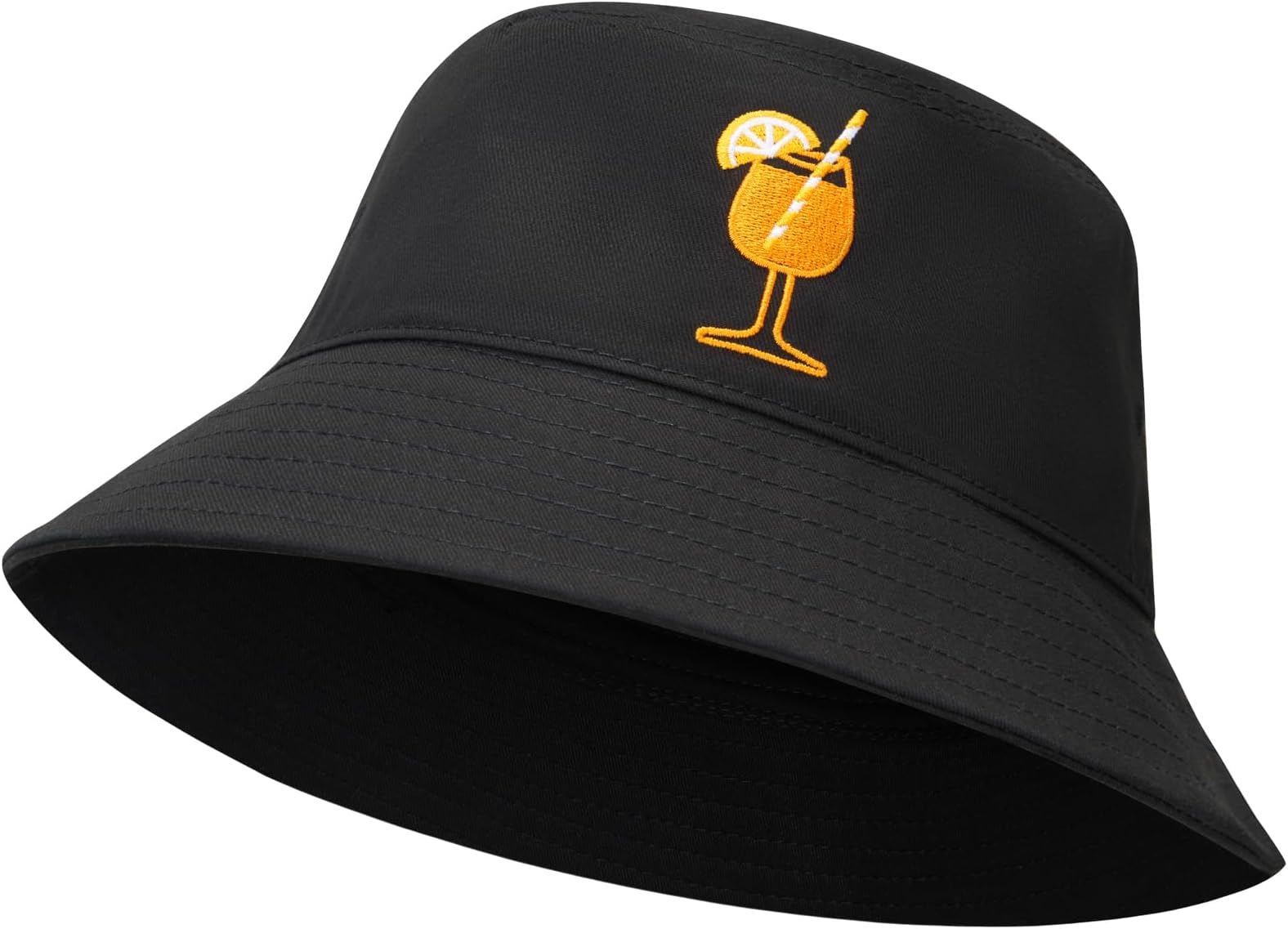 Aperol Spritz Embroidered Hat, Cute Bucket Hat, Aperol Gift, Hat Women, Men Hat, Hat Splash, Summer Hat, Cocktail Lovers Gift Ideas, Black colour, 43-62