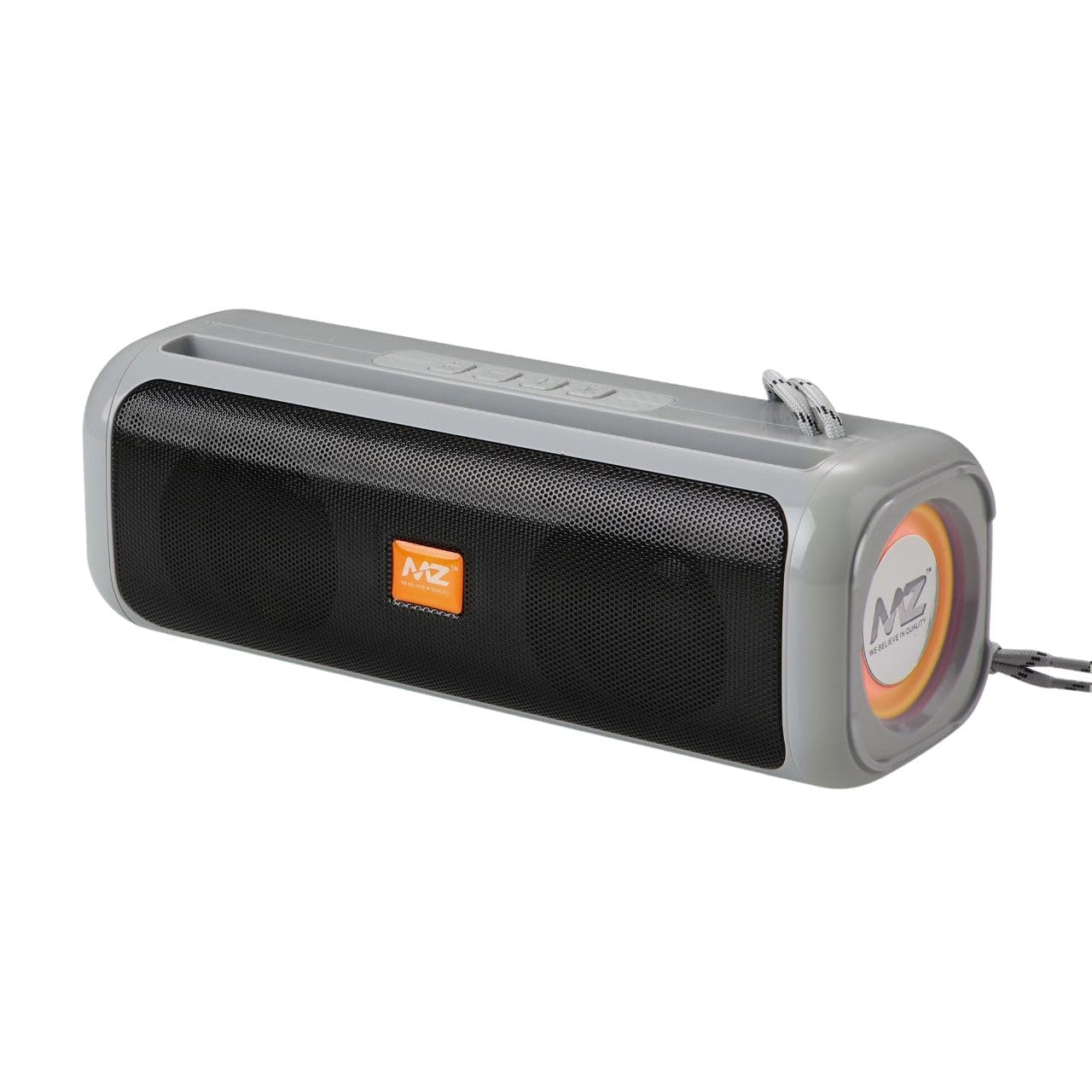 mz m58vp (portable bluetooth speaker) dynamic thunder sound with high bass, 10w power with 2400mah battery (gray)