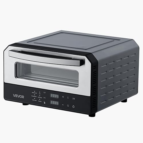 Miniatura 9 de VEVOR Horno eléctrico para pizza, máquina inteligente para hacer pizzas para interiores con 5 preajustes, olla de pizza de encimera de 12 pulgadas