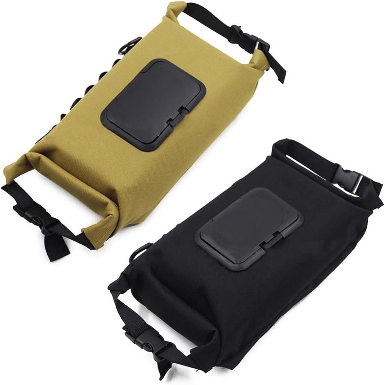 Tragbare Feuchttücher-Tasche mit Klappdeckel, kompakter Canvas-Tücherhalter für Outdoor-Camping und Wandern, reisefreundliches Design, 25 x 13,5 x 9 cm