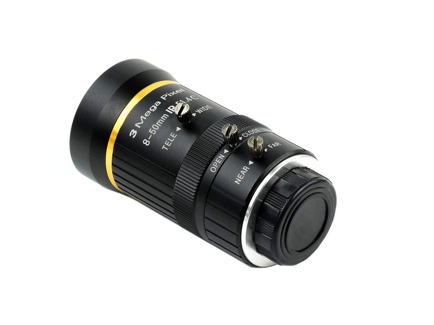 Waveshare Quality Industrial Zoom Lens 8-50mm Adjustable Focal Length with Adjustable Angle of View C-Mount Compatible with Raspberry Pi Camera