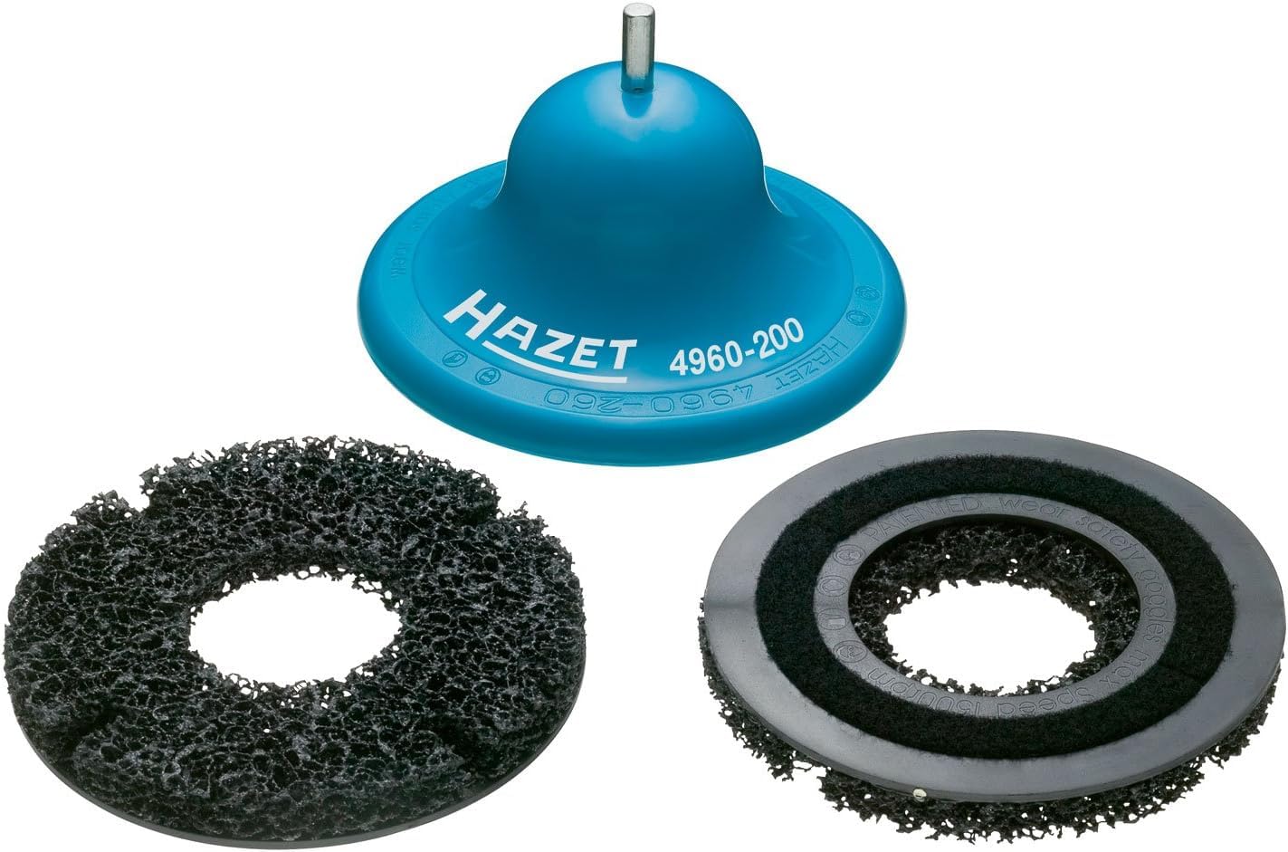 Amoladora de cubos de rueda HAZET 4960-200/3 I Juego de 3 piezas I 200 mm I aprox. 100 vehículos por disco I limpieza rápida de óxido y suciedad de las superficies de contacto