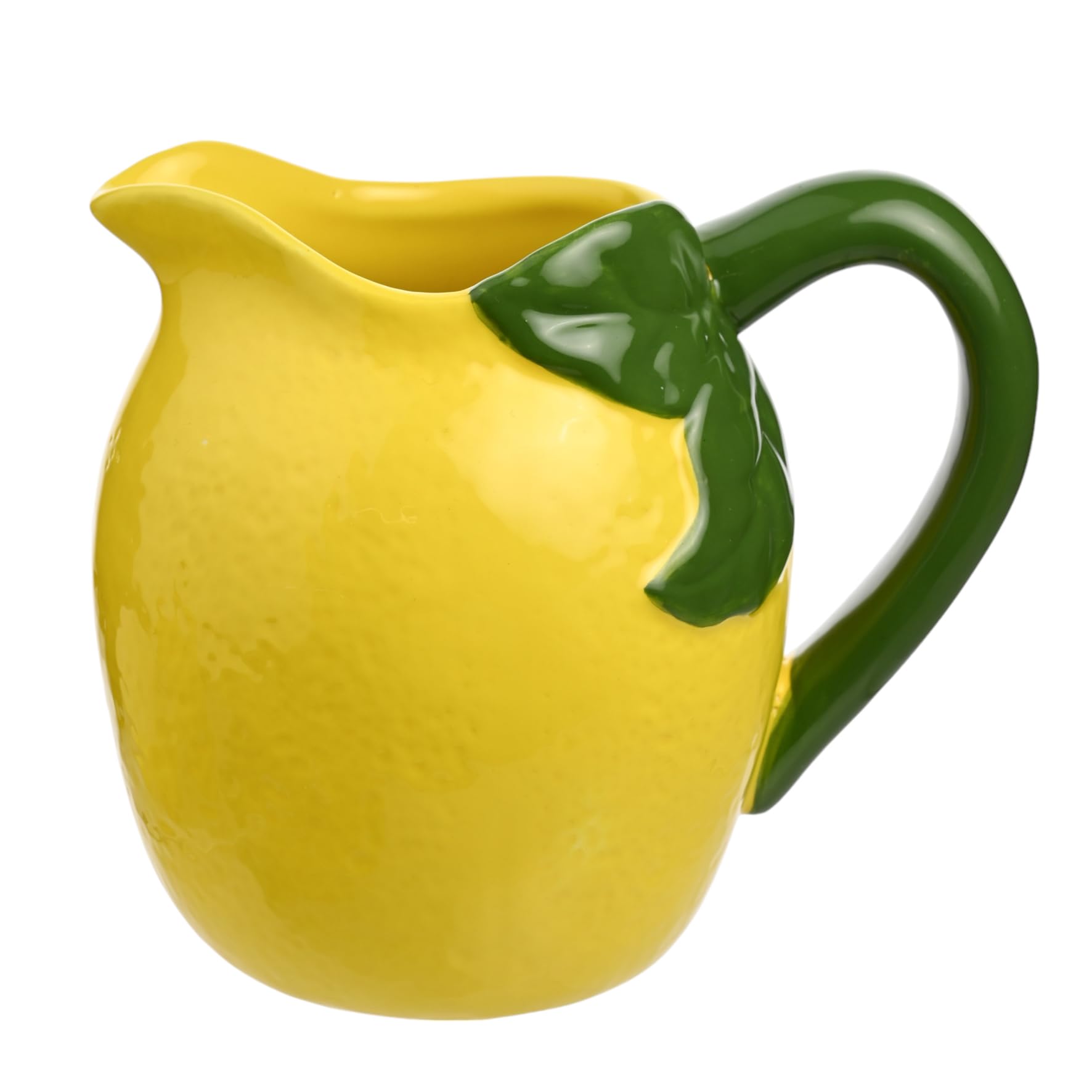 Hestia - Lemon Jug 520ml / 17.5oz - Yellow Glazed Ceramic Handeled Pitcher