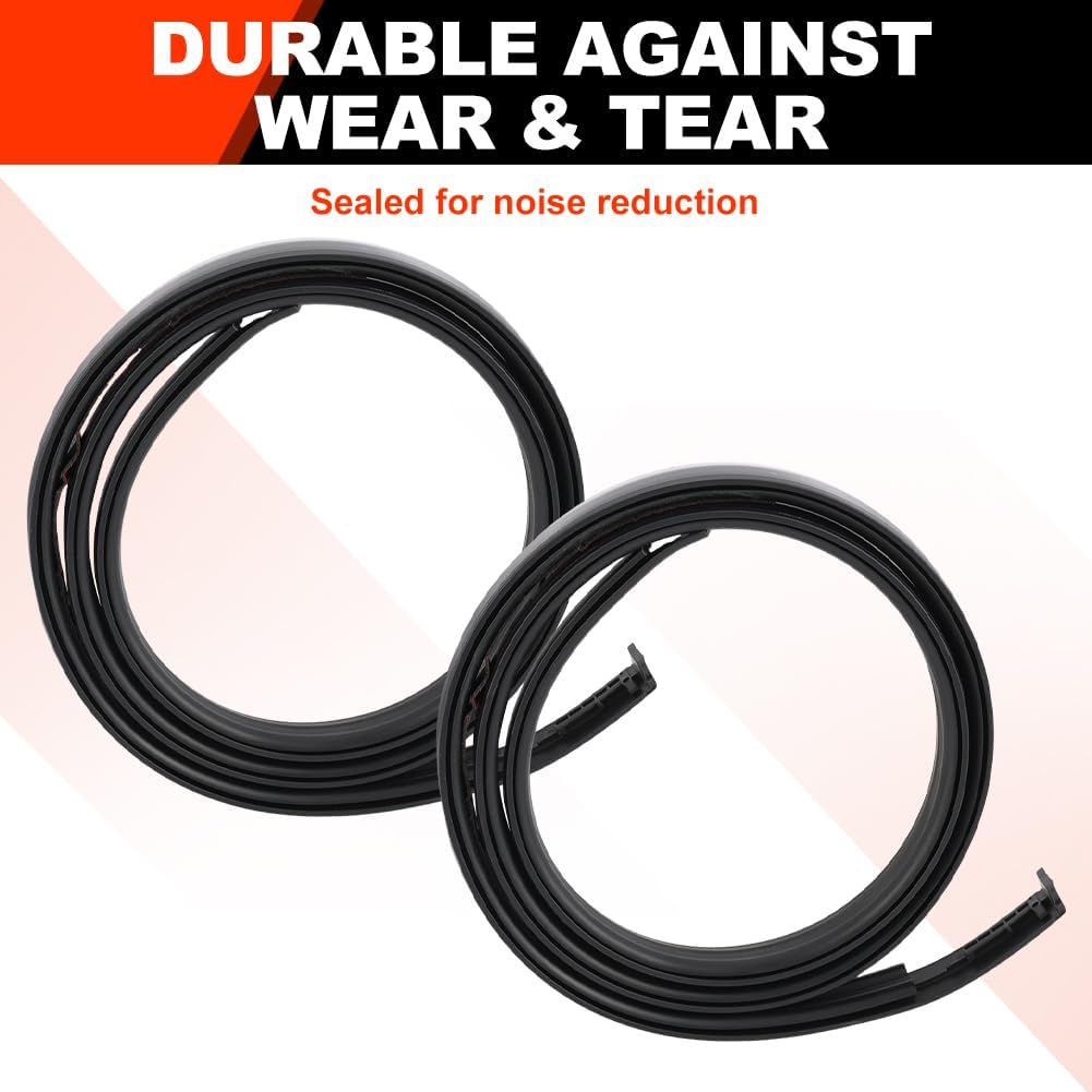 Roof Drip Molding Strip Weatherstrip Seals Compatible with Toyota Tundra Crewmax 2007-2021, Rubber Sealing Trim Replace 75552-0C060 75551-0C060, Left and Right, 2PC