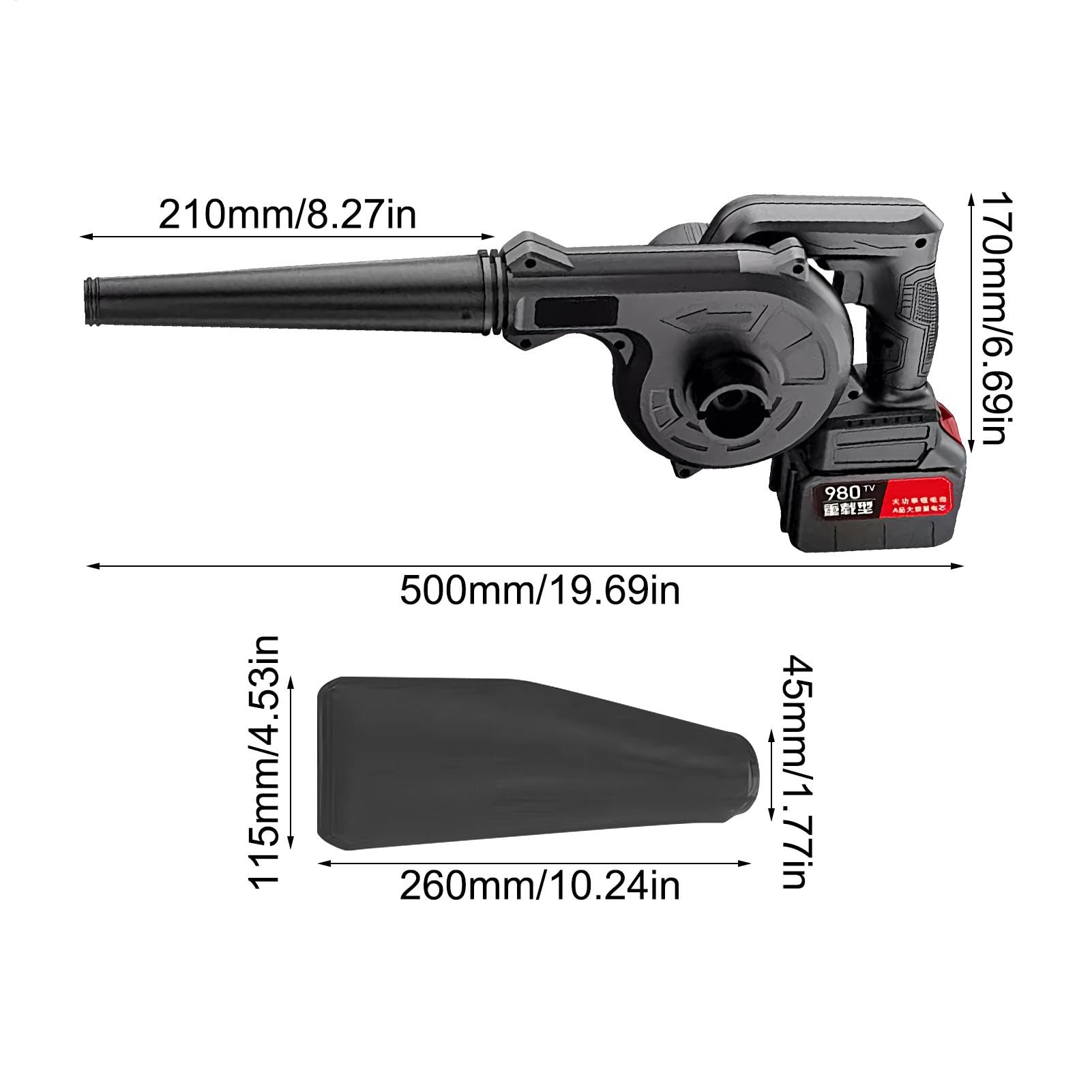 Soffiatore per Foglie a Batteria Ricaricabile Senza Fili a Batteria | Aspirapolvere da Giardino Portatile Per Esterni Giardino Cortile Prato Balcone Casa Auto Officina