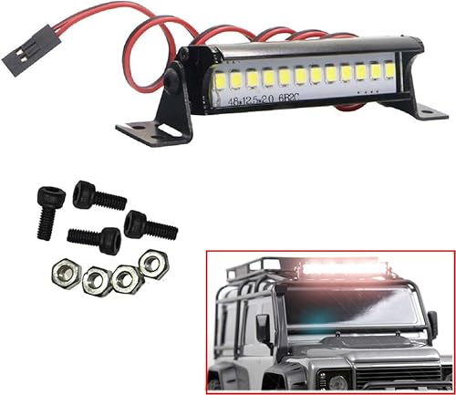 Miniatura 2 de ShareGoo RC 12 barras de luz LED para techo de techo, luz de cúpula compatible con Traxxas TRX-4 SCX10 KM2 CC01 RC4WD D90 90046 90047 RC Crawlers,