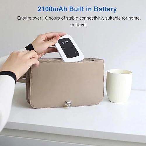 Miniatura 5 de Goshyda Enrutador WiFi móvil 4G LTE desbloqueado con ranura para tarjeta SIM, dispositivo de punto de acceso portátil de 300 Mbps para viajes, mini