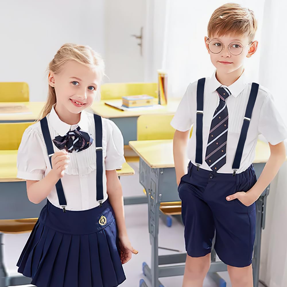 Tirantes para niños y niñas, tirantes elásticos con diseño en Y con clips de metal fuertes