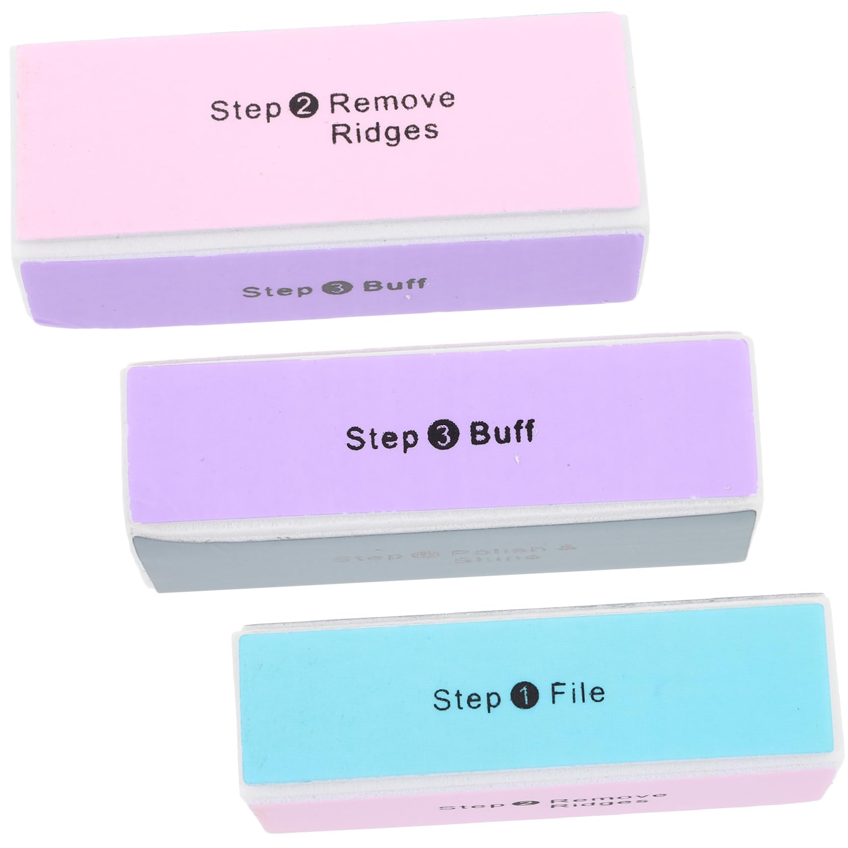 Gogogmee 3Pcs Nail Files and Buffing Blocks Creative Nail Rasp Tools for DIY Manicure Random Color Nail Sanding for Healthy Fingernail Care and Art