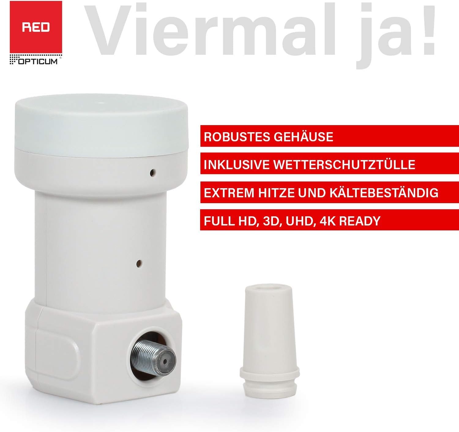 OPTICUM Camping Sat-Anlage Komplettset HD-TV mit HD AX 300 Sat-Receiver, Single LNB, Camping Koffer, HDMI Kabel