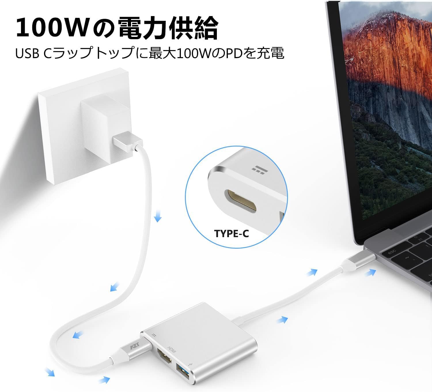 Amazon | USB C to HDMIアダプター JZVデジタルAVマルチポート 
