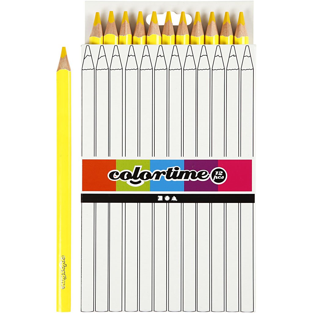 12-Piece Coloured Pencils, Yellow