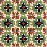 Ceramic Talavera Mexican Tile 4x4", 9 Pieces (NOT Stickers) A1 Export Quality! - EX212