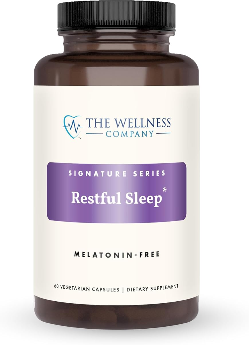 The Wellness Company The Wellness Company Restful Sleep - Melatonin-Free, Deep Sleep, REM Support, Non-Habit Forming - Kava, Rafuma Leaf, Ashwagandha & Valerian Root | 60ct (1 Month Supply)