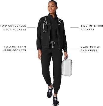 FIGS Sydney Scrub Jacket 3.0 for Women Black, L