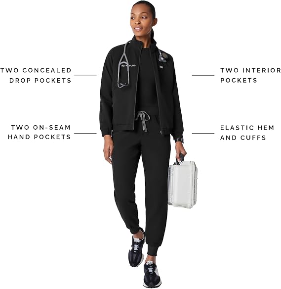 FIGS Sydney Scrub Jacket 3.0 for Women Black, L