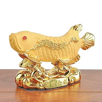 注目★早い者勝ち★１点限定★希少価値あり★招財金龍魚置物 楽天市場】【楽天1位6冠達成！】 置物 アロワナ 招財龍魚 しょう