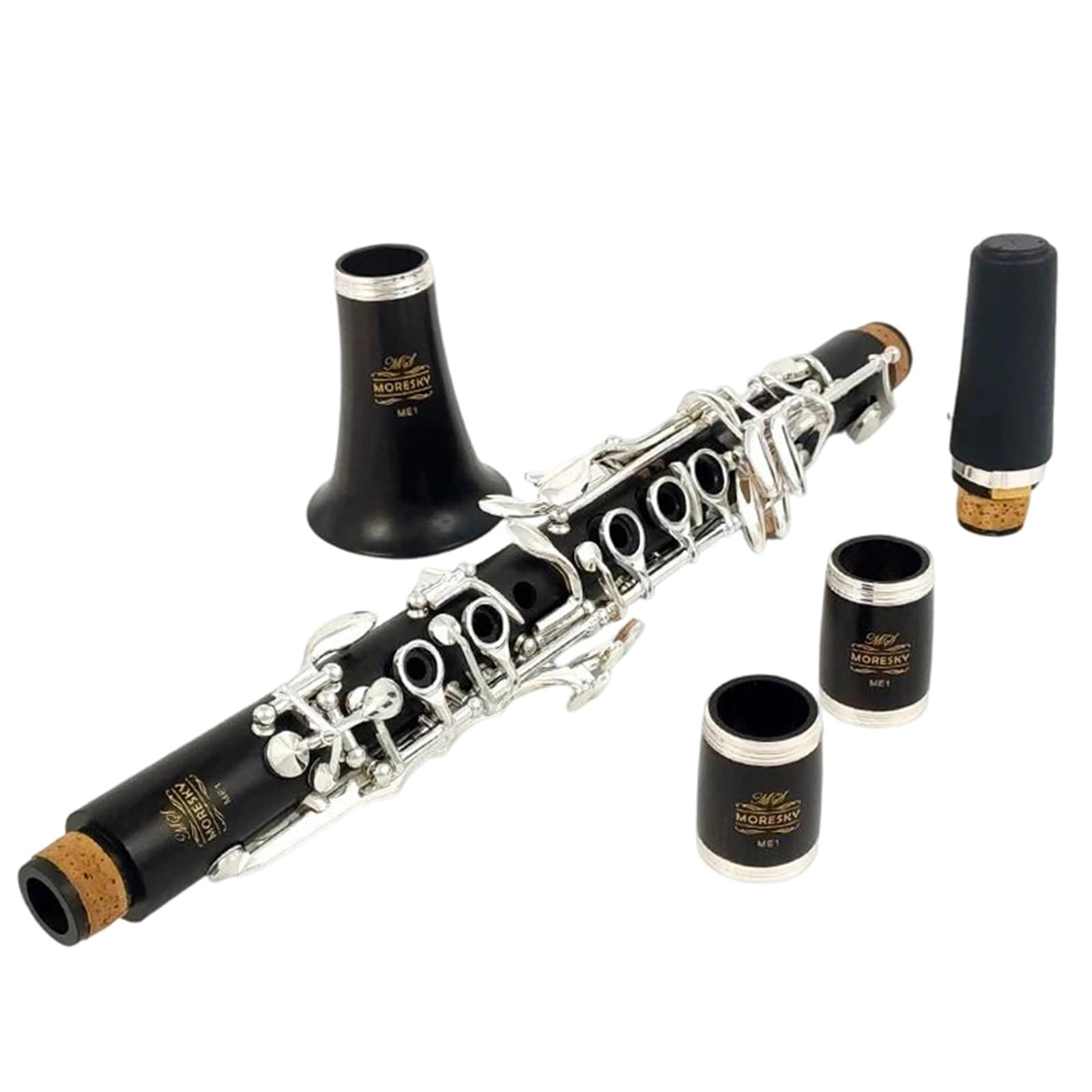 Klarnet MORESKY Klarnet Ebony Eb Z Posrebrzaną Obudową Klawisze Instrument Drewniany