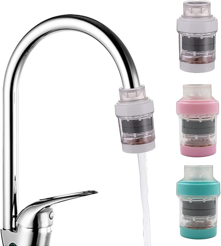 3 Pack Water Filter for Sink, Magnet Faucet Filter, Kitchen Faucet Water Filter, Activated Carbon Water Purification Filter, Faucet Mount Filters Suitable for Standard Faucet,Random Colour