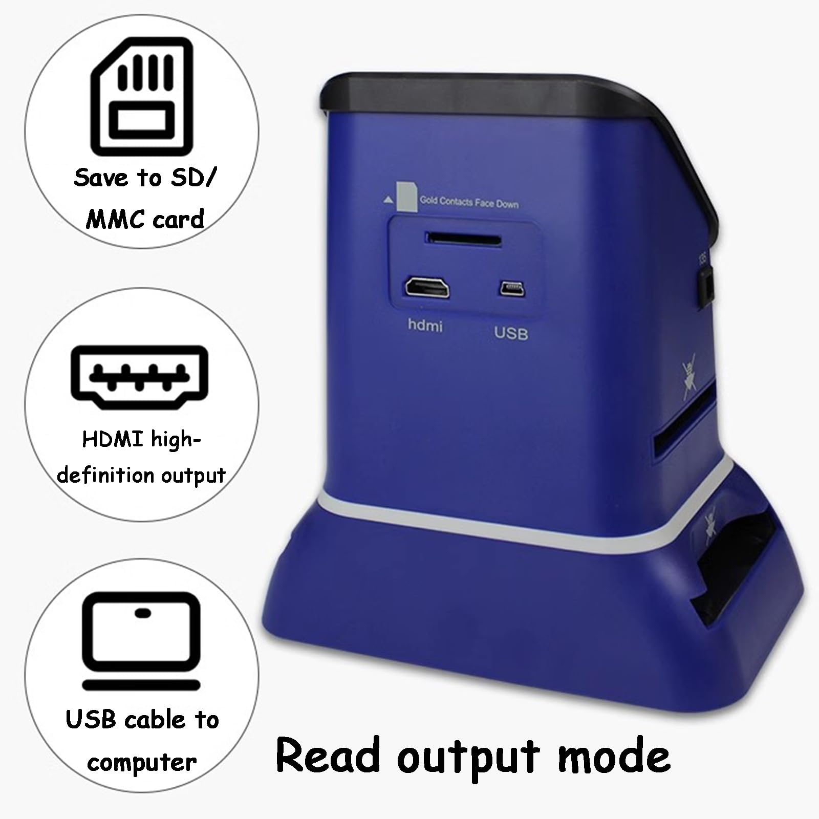 Scanner per Pellicole da 22 MP, Visualizzatore di Scanner per Diapositive Digitali, con Ampio Display da 4,3", con Scheda di Memoria da 8 GB, Memoria Integrata da 128 GB