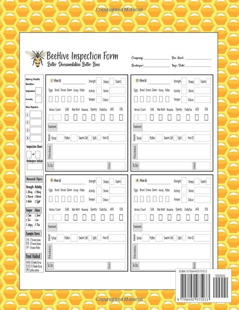 beehive-inspection-note-bee-hive-inspection-checklist-and-log-for-beekeeper-record-keeping-notebook-and-beekeeping-journal-tracker-record-your-bees-gift-for-beefarmer-press-b-k-9798440975033-amazon-com-books for Free Printable Hive Inspection Sheets Beehive Inspection Note: Bee Hive Inspection Checklist And Log For Beekeeper, Record Keeping Notebook And Beekeeping Journal Tracker, Record Your Bees Gift For Beefarmer: Press, B K: 9798440975033: Amazon.com: Books for Free Printable Hive Inspection Sheets