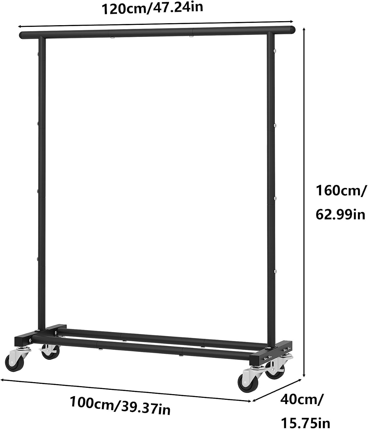 Calmootey Rolling Garment Rack, Sturdy Clothes Organizer for Bedroom image 2