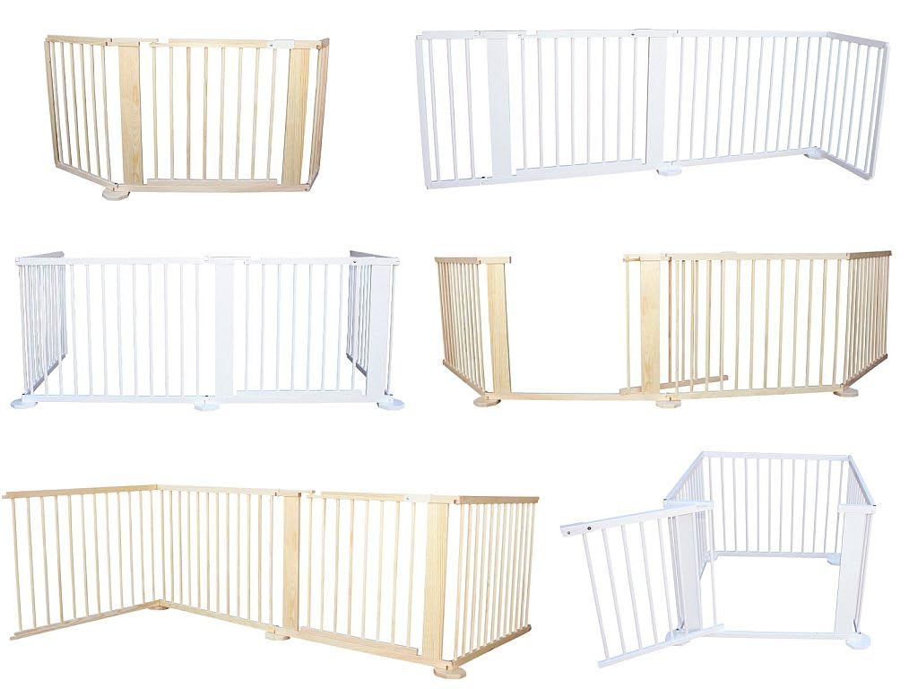 Schutzgitter Absperrgitter Türgitter Treppenschutzgitter V 117 bis 363 cm Weiss (117cm)