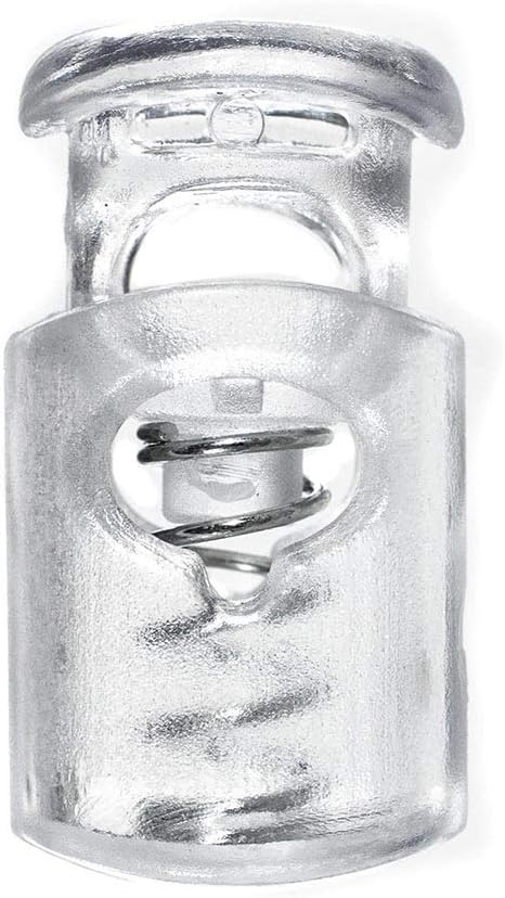Paracord Planet Cylinder Cord Locks in Clear White – Lanyards, Backpacks, and Drawstrings – Multiple Pack Size Options