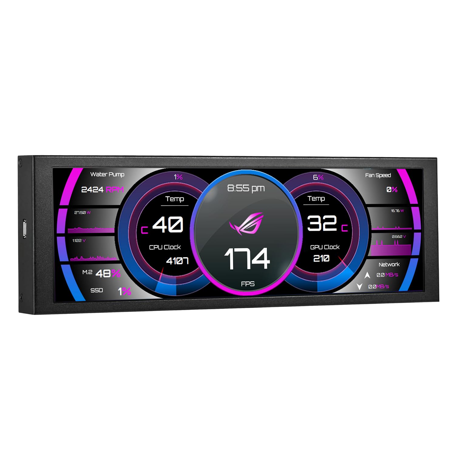 wisecoco Mini monitor de 7,84 polegadas, conexão com um cabo (não