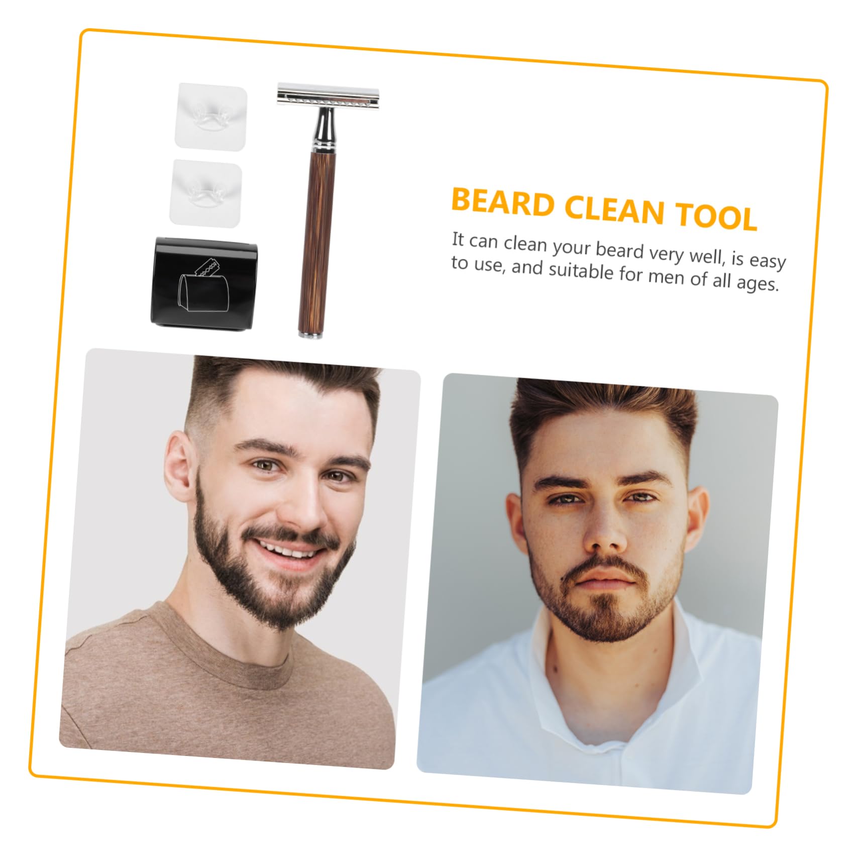 Ipetboom Vintage Manual Shaver Set Bamboo Handle Beard Cleaning Razor Safe Comfortable Portable Raz