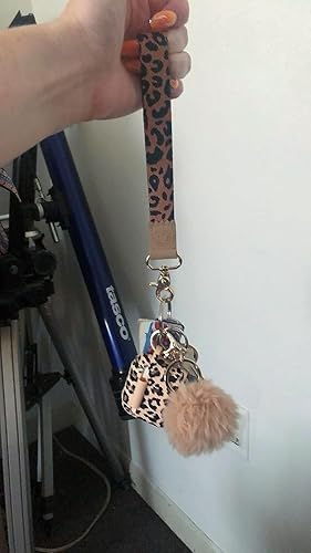 Miniatura 3 de Llavero de pulsera, cordón de muñeca para llaves, llaveros de mujer, marrón