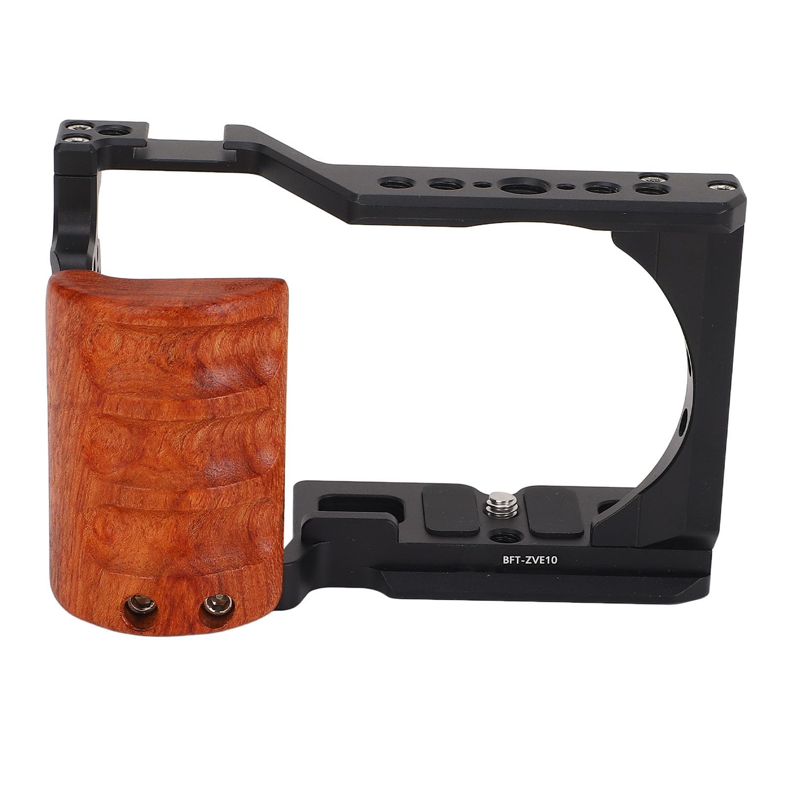 Gabbia per Fotocamera con Manico in Legno e Supporto per Slitta Fredda per ZV E10 Che Supporta L'espansione di più Dispositivi per i Professionisti