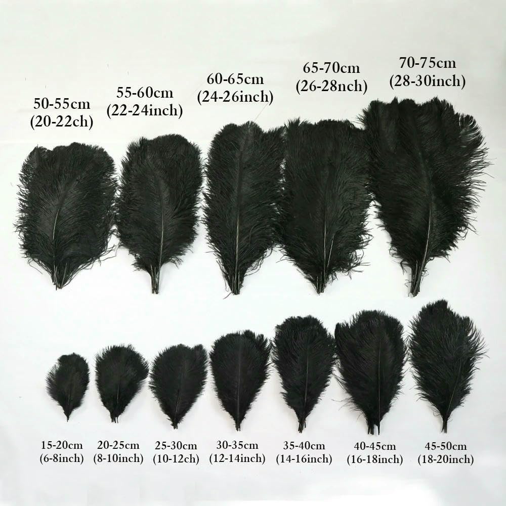 Lote de 10 plumas de avestruz de 25-60 cm para manualidades, decoración de bodas, centros de mesa, plumas blancas, color amarillo, 50-55 cm (22-24 pulgadas).